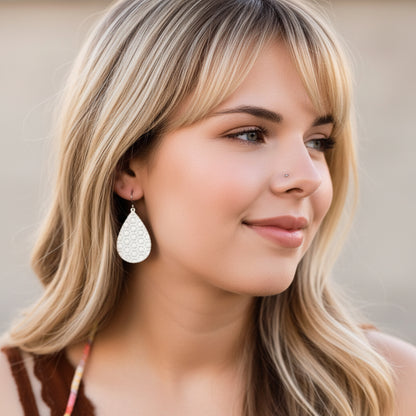 Geometric Teardrop Dangle Earrings - 7 Colors