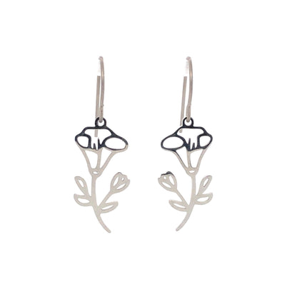 Birth Month Flower Dangle Earrings - 12 Designs