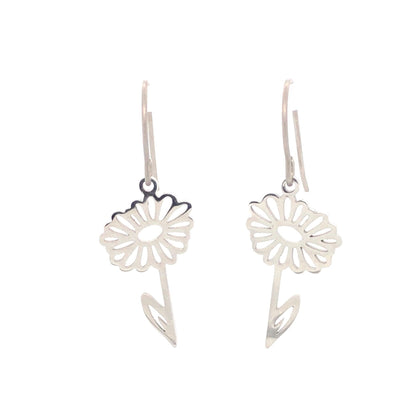 Birth Month Flower Dangle Earrings - 12 Designs