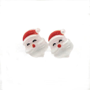 Santa Stud Earrings, 9x11mm