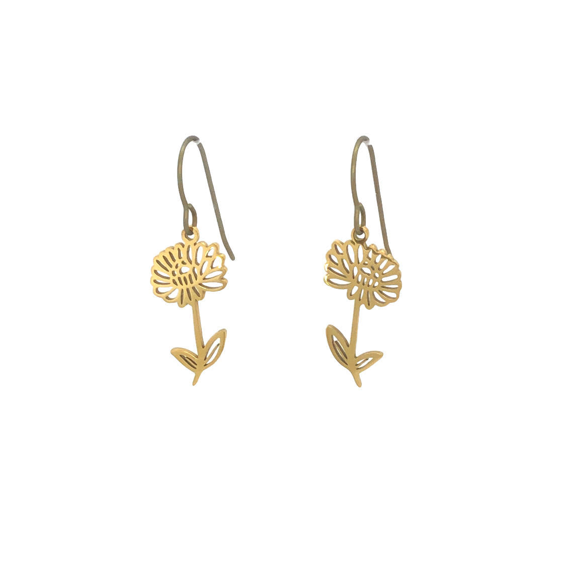 Birth Month Flower Dangle Earrings - 12 Designs
