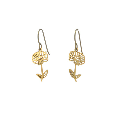 Birth Month Flower Dangle Earrings - 12 Designs
