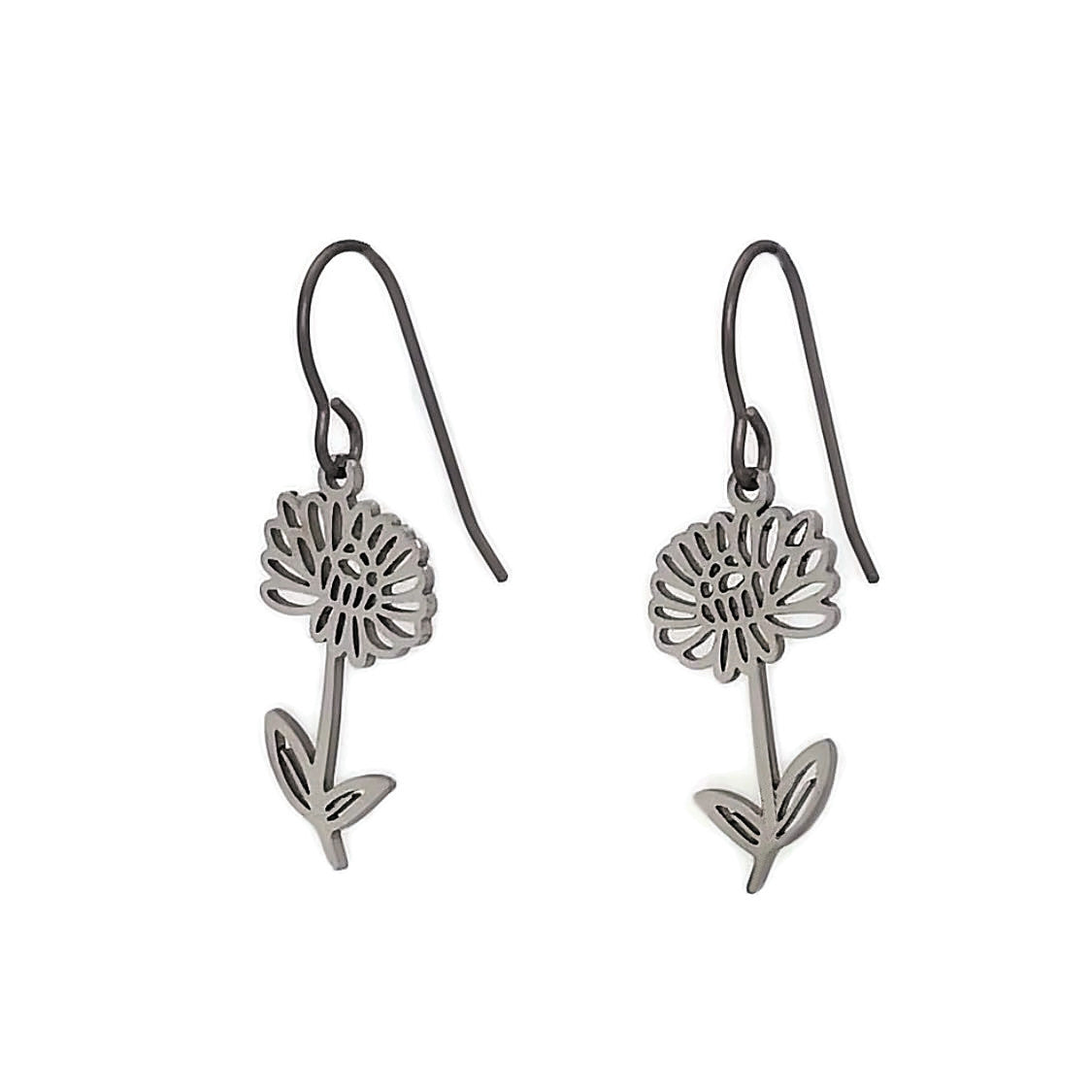 Birth Month Flower Dangle Earrings - 12 Designs