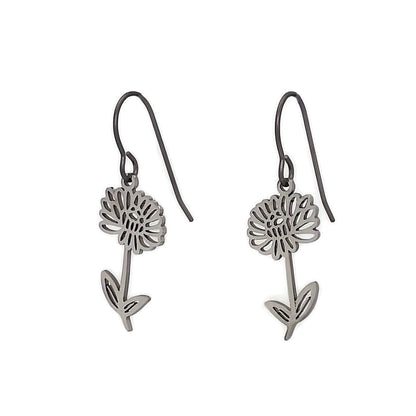 Birth Month Flower Dangle Earrings - 12 Designs