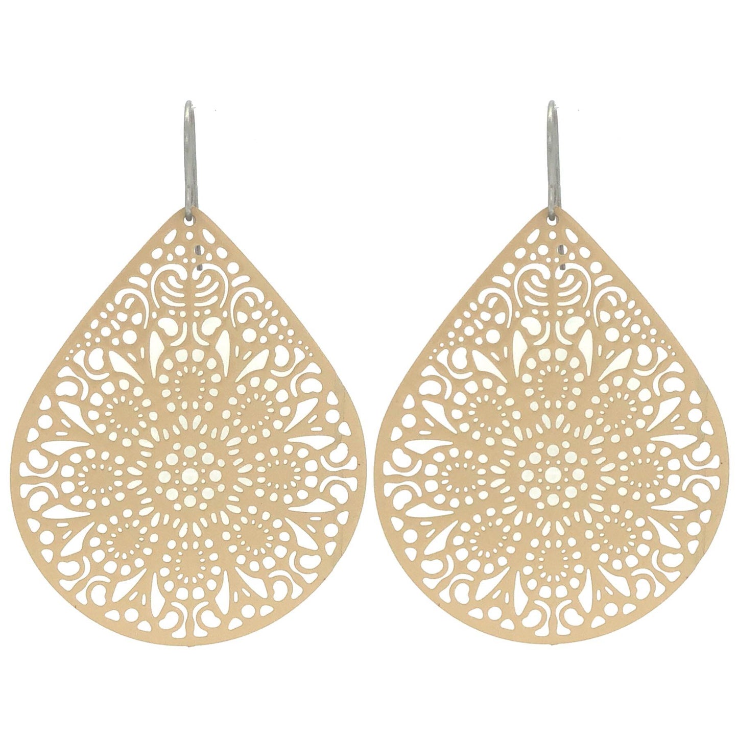 Lace Filigree Teardrop Dangle Earrings - 12 Colors