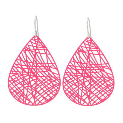 Filigree Teardrop Dangle Earrings - 7 Colors