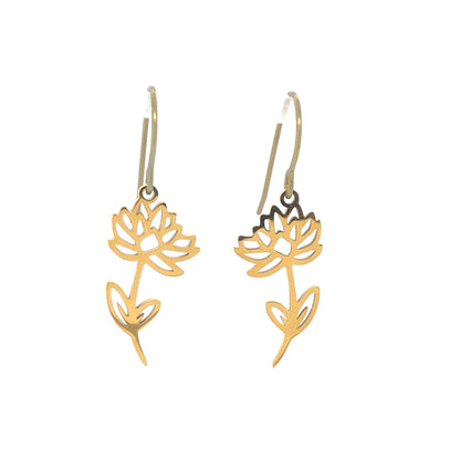 Birth Month Flower Dangle Earrings - 12 Designs