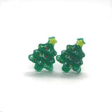 Tree With Star Stud Earrings, 10x13mm