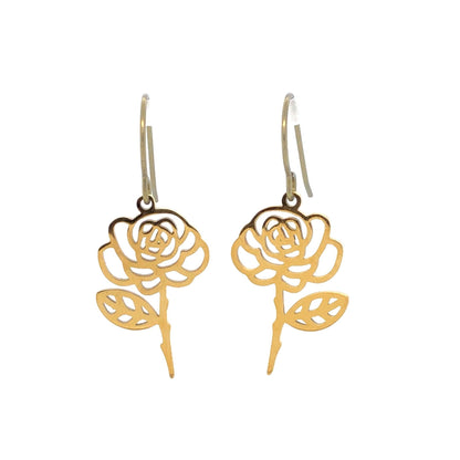 Birth Month Flower Dangle Earrings - 12 Designs