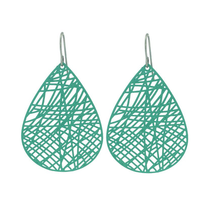 Filigree Teardrop Dangle Earrings - 7 Colors