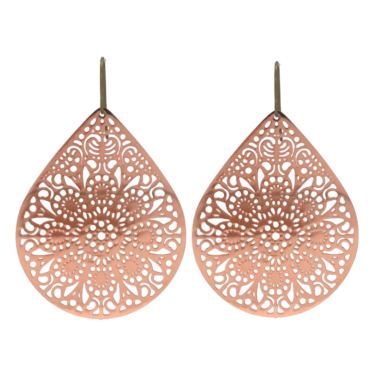 Lace Filigree Teardrop Dangle Earrings - 12 Colors