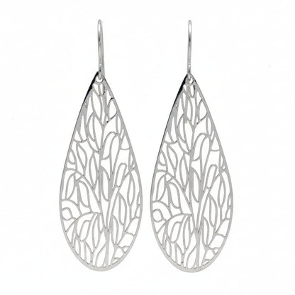 Dainty Floral Filigree Teardrop Dangle Earrings
