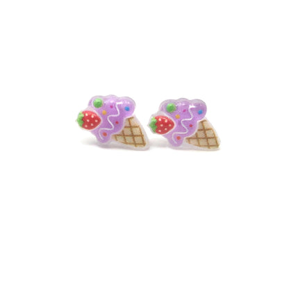 Ice Cream Cone Stud Earrings