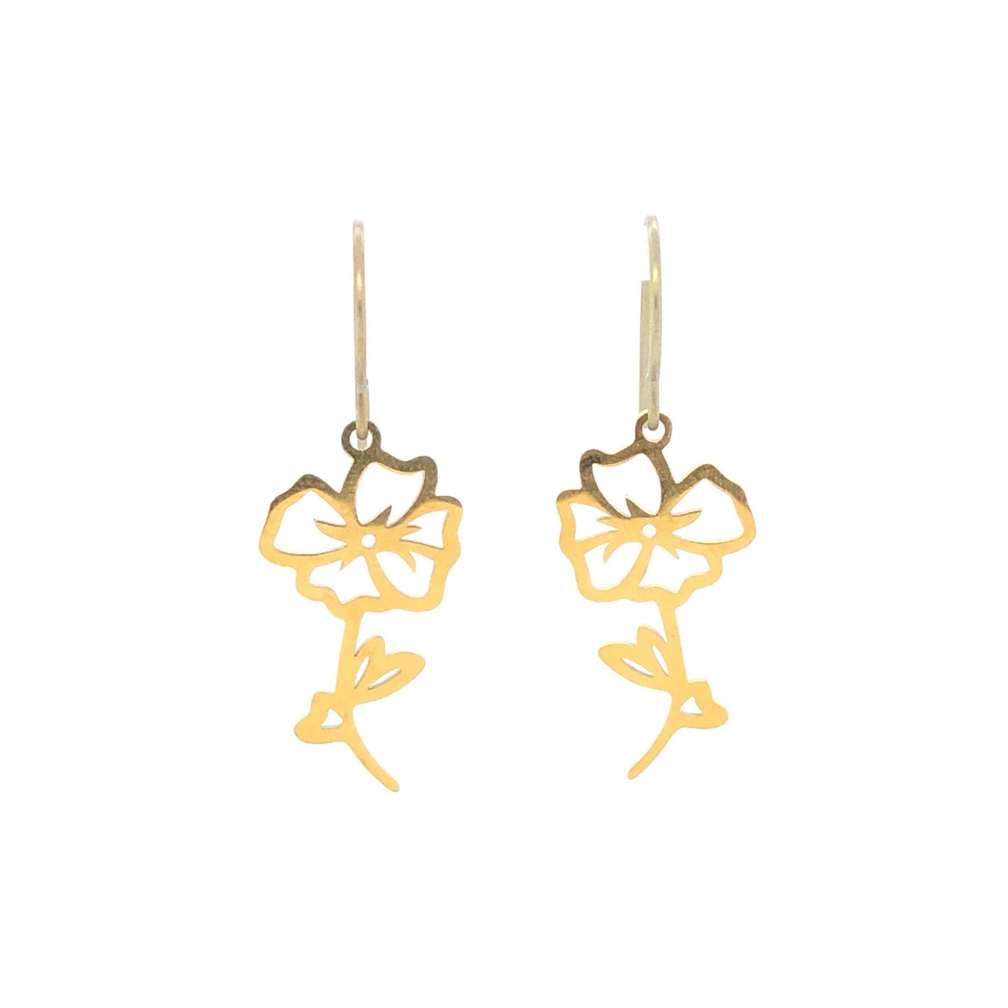 Birth Month Flower Dangle Earrings - 12 Designs
