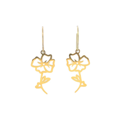 Birth Month Flower Dangle Earrings - 12 Designs