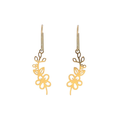 Birth Month Flower Dangle Earrings - 12 Designs