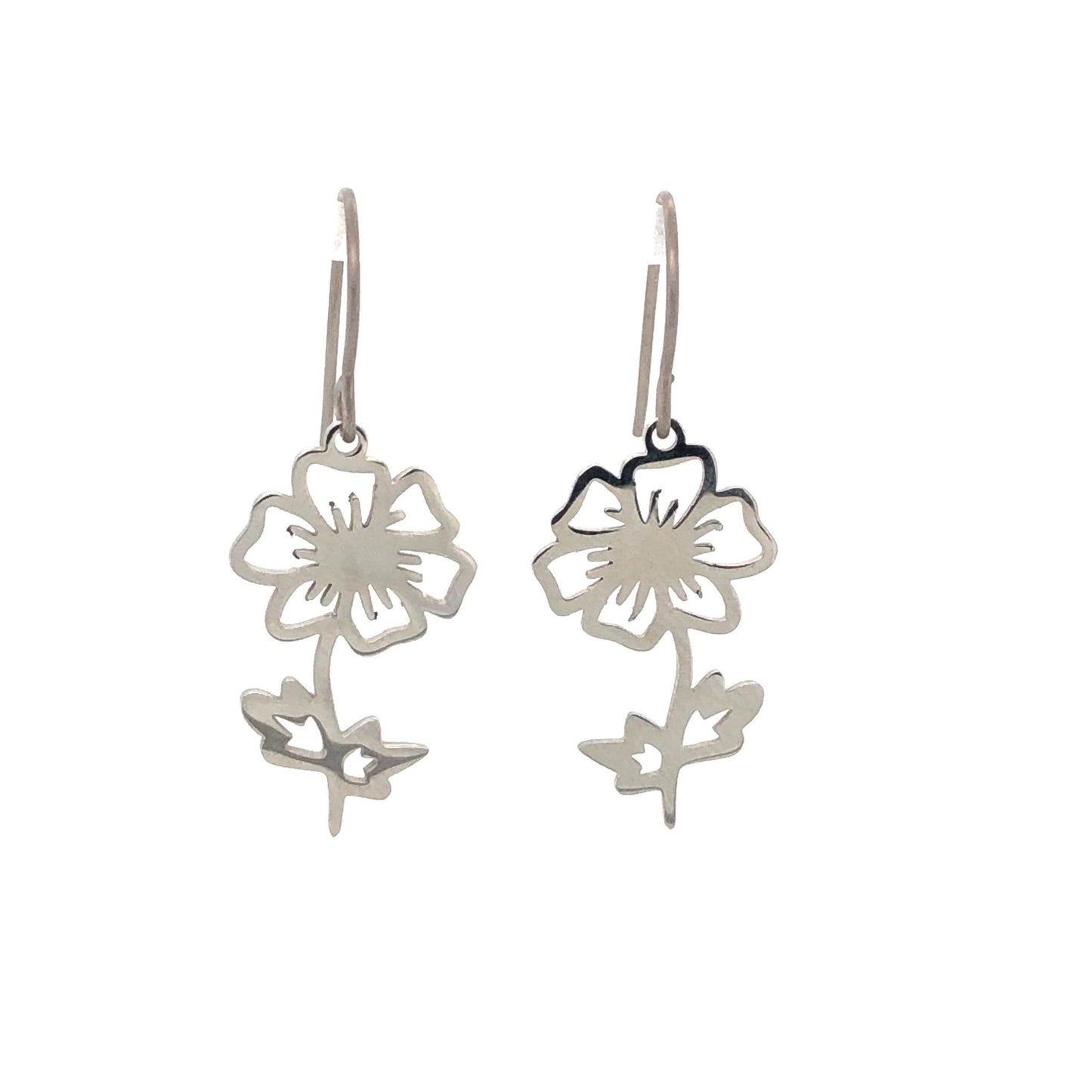 Birth Month Flower Dangle Earrings - 12 Designs