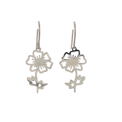 Birth Month Flower Dangle Earrings - 12 Designs