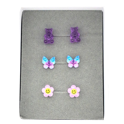 Gummy Bear Stud Earring Gift Sets of Three