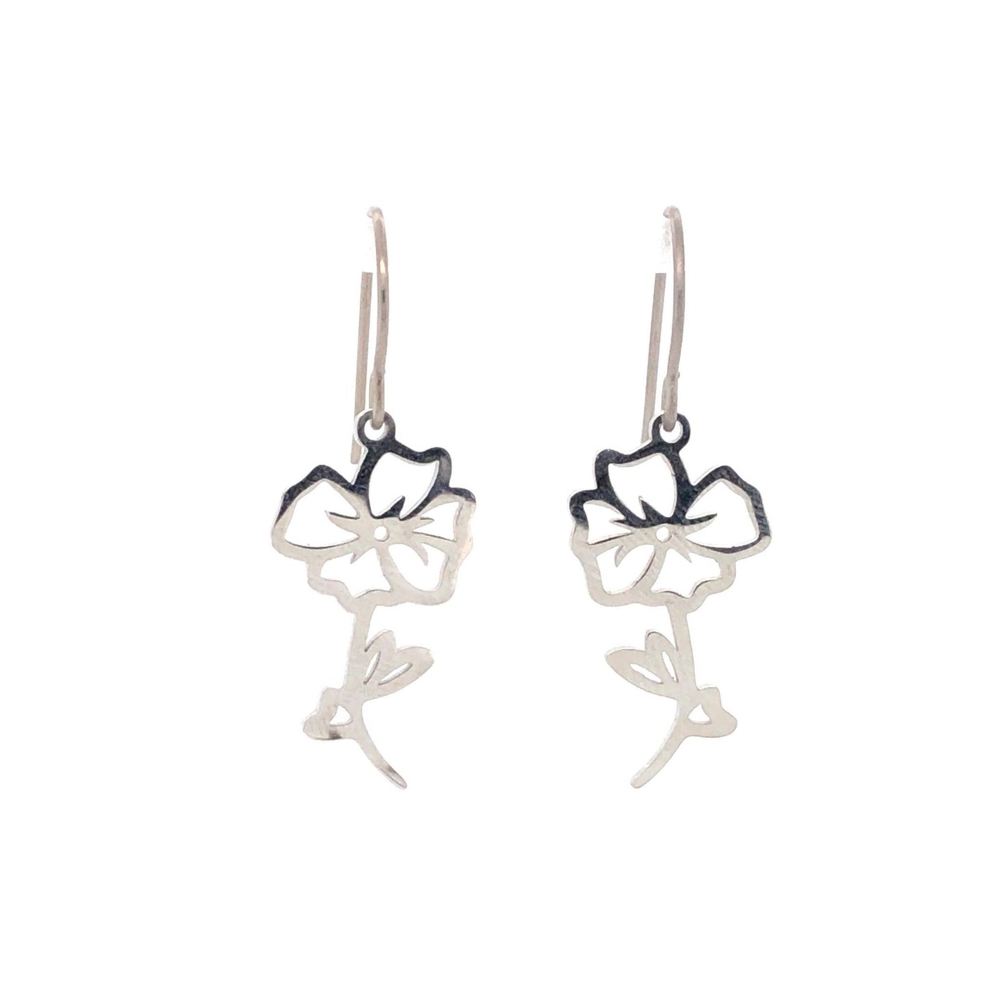 Birth Month Flower Dangle Earrings - 12 Designs
