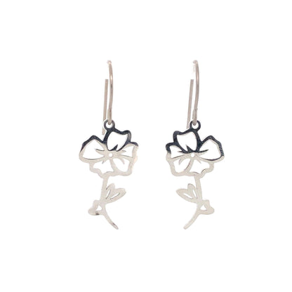 Birth Month Flower Dangle Earrings - 12 Designs