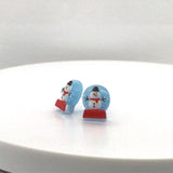 Snowman Snow Globe Stud Earrings, 10mm