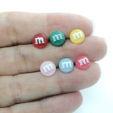 M&M Candy Stud Earrings, 8mm