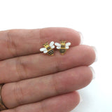 Bee Stud Earrings, 9mm