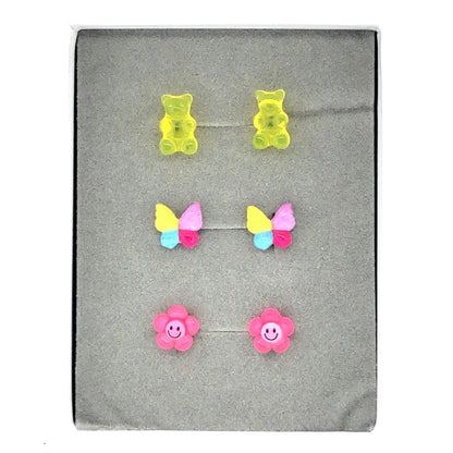 Gummy Bear Stud Earring Gift Sets of Three