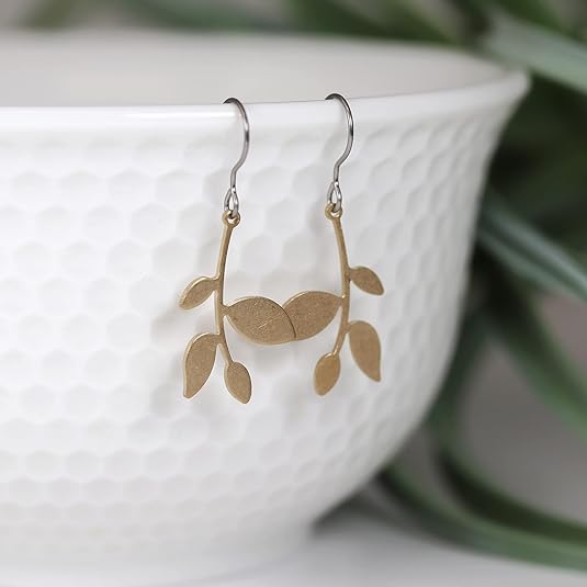Leaf Branch Dangle Earrings