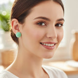 Boucles d'oreilles florales Dahlia, 12 mm Aqua