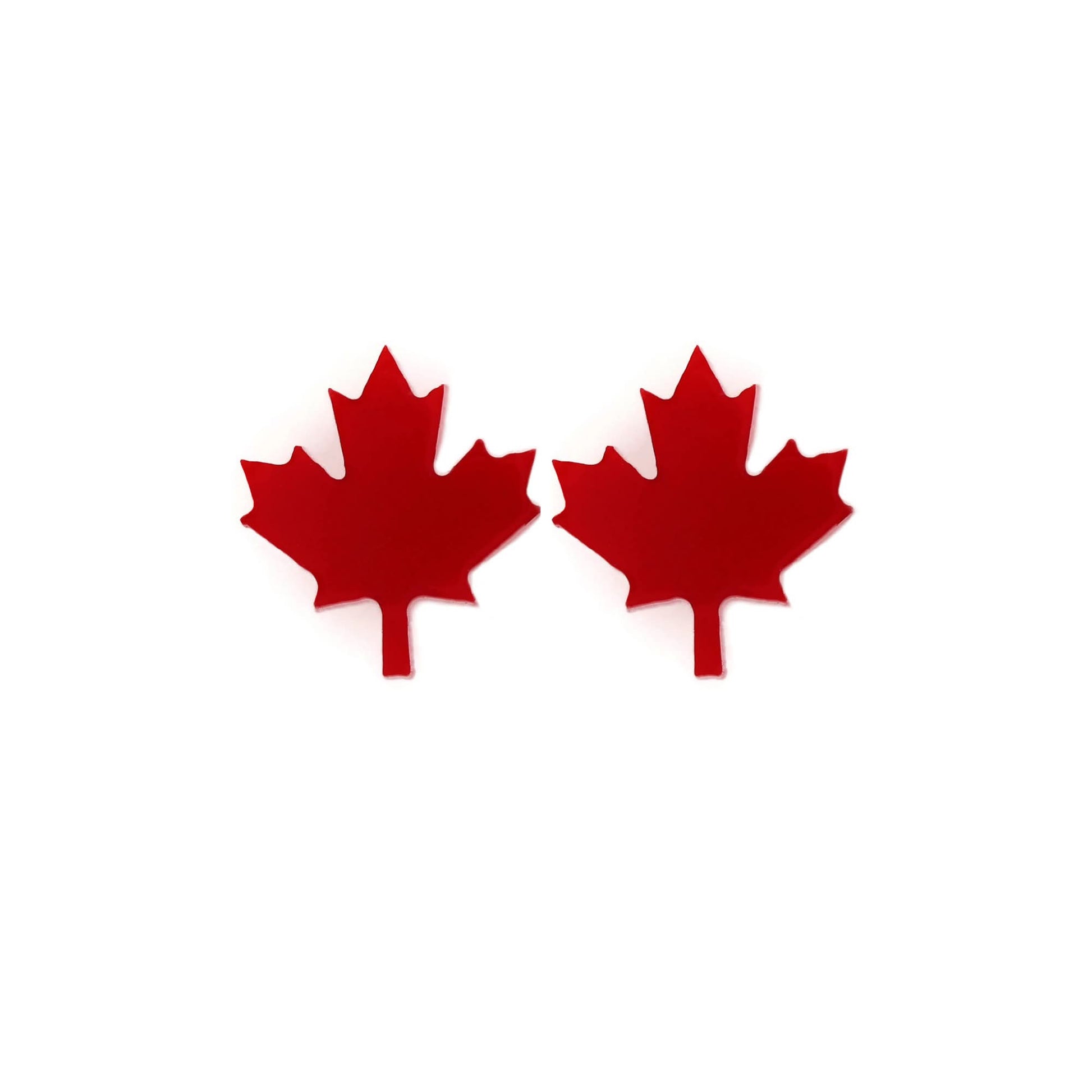 red canadian maple leaf earrings