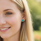 Rose Stud Earrings, 9mm