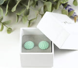 Boucles d'oreilles florales Dahlia, 12 mm Aqua
