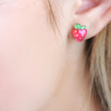 Strawberry Stud Earrings, 10mm