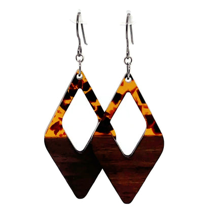 Boucles d'oreilles pendantes à barre conique en relief