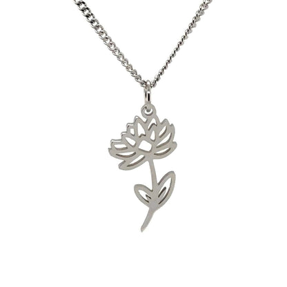 Birth Month Flower Necklace 18K Gold PVD Plated Stainless Steel