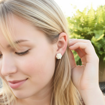 Succulent Flower Stud Earrings