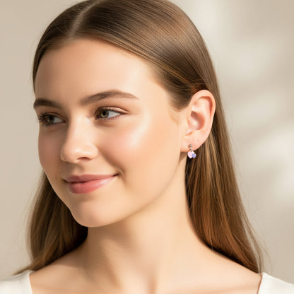 Dainty Double Heart Dangle Earrings