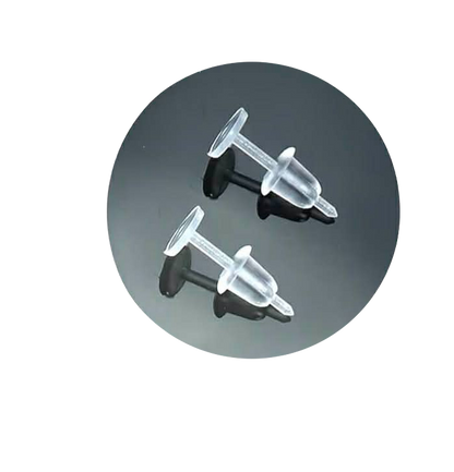 Earring Findings, Plastic Post (with Rubber Earring Backs)