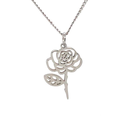 Birth Month Flower Necklace 18K Gold PVD Plated Stainless Steel