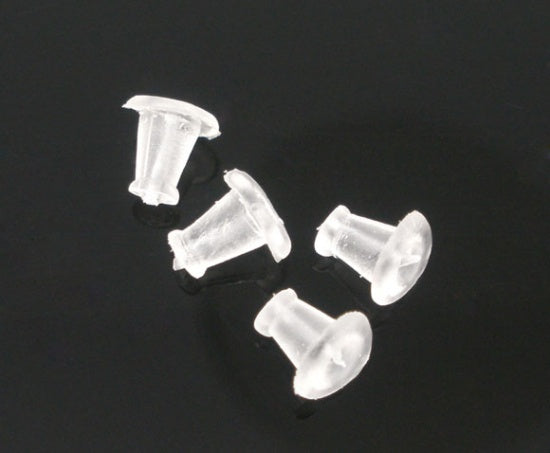 clear soft rubber earring  backs