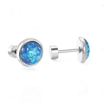 opalescent cabochon screw back earrings 