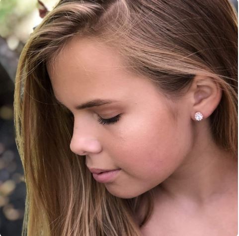 Cubic Zirconia Stud Look Invisible Clip On Earrings, 7mm Prong Set