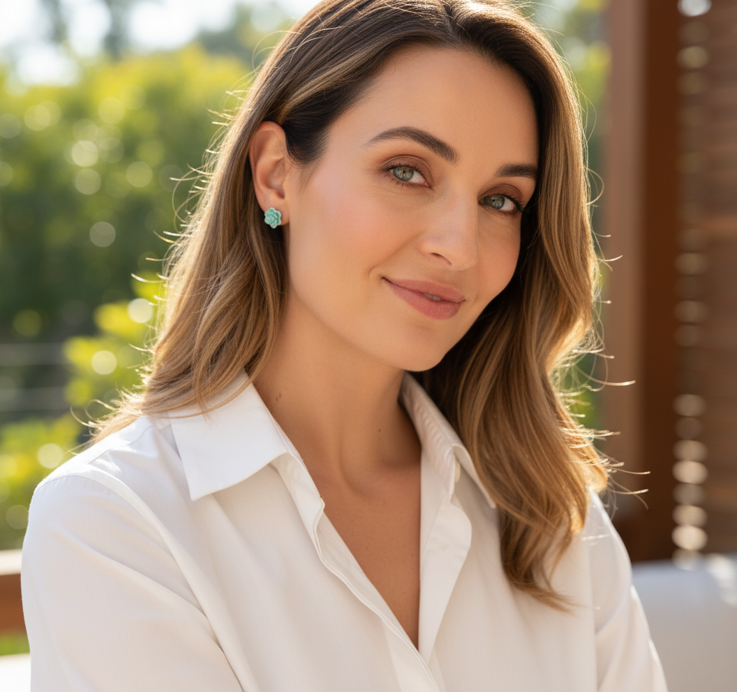 Succulent Stud Earrings, 13mm