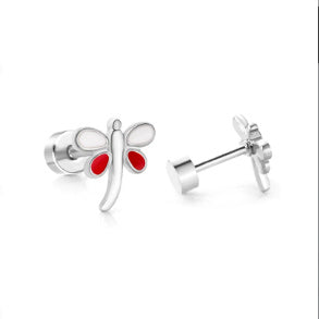 Screw Back, Dragonfly Earrings, PVD 18k Gold Nickel-Free