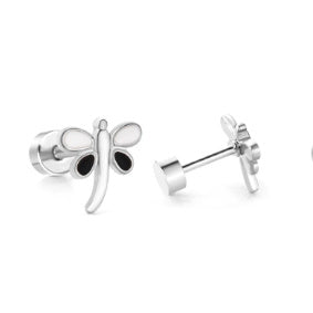 Screw Back, Dragonfly Earrings, PVD 18k Gold Nickel-Free