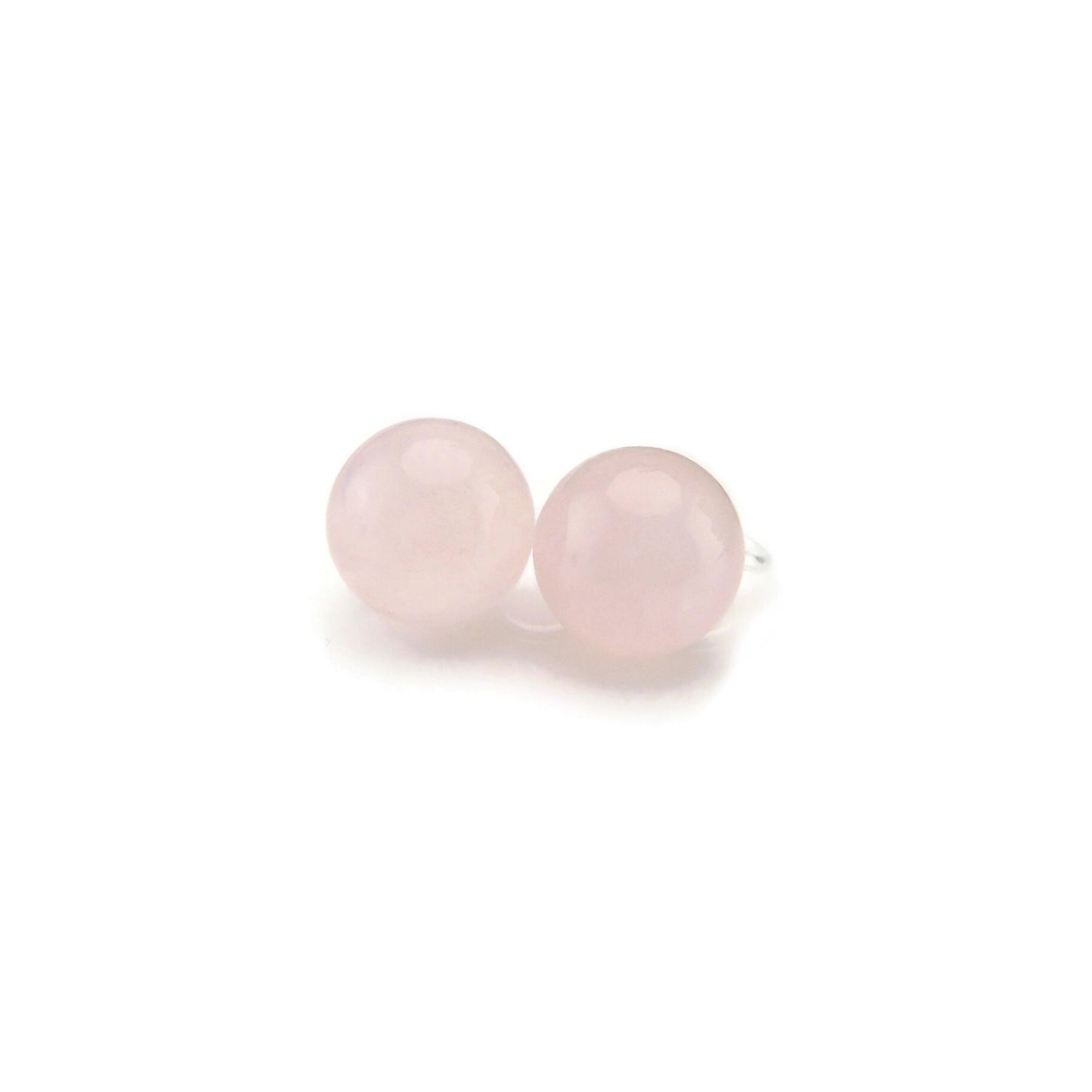 Poteau en plastique ou clip invisible sur boucles d'oreilles en pierre de quartz rose, sans métal