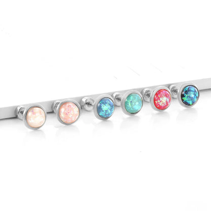 opalescent cabochon screw back earrings 