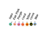 7 colors of 6mm flower earrings